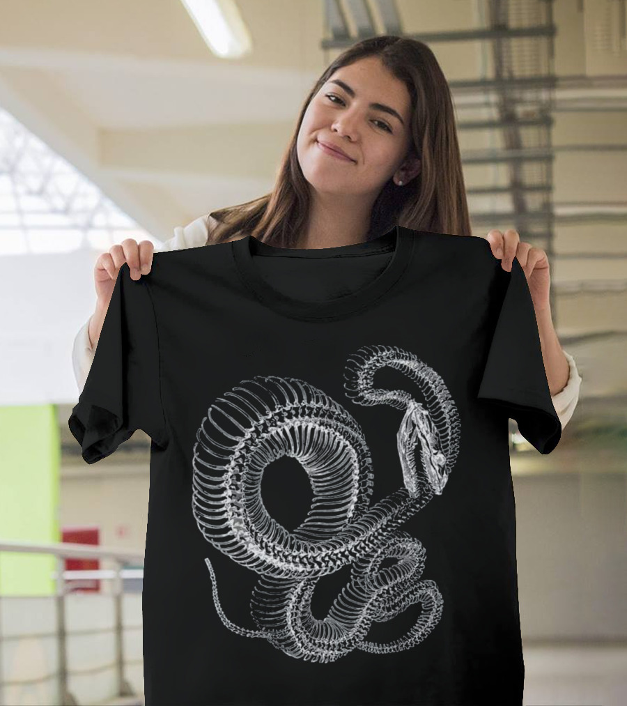 Snake Skeleton Spiral Reptile Anatomy T-Shirt