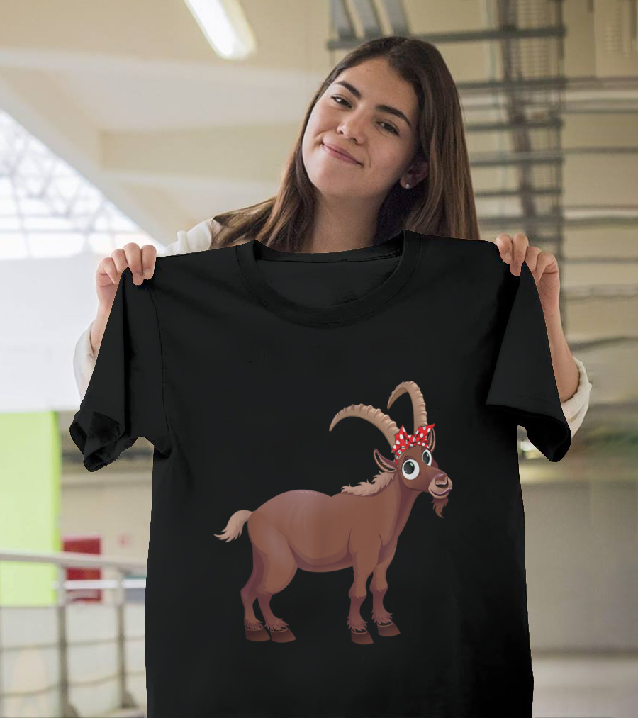 Funny Goat Mom with Red Bandana Retro Style Mothe T-Shirt
