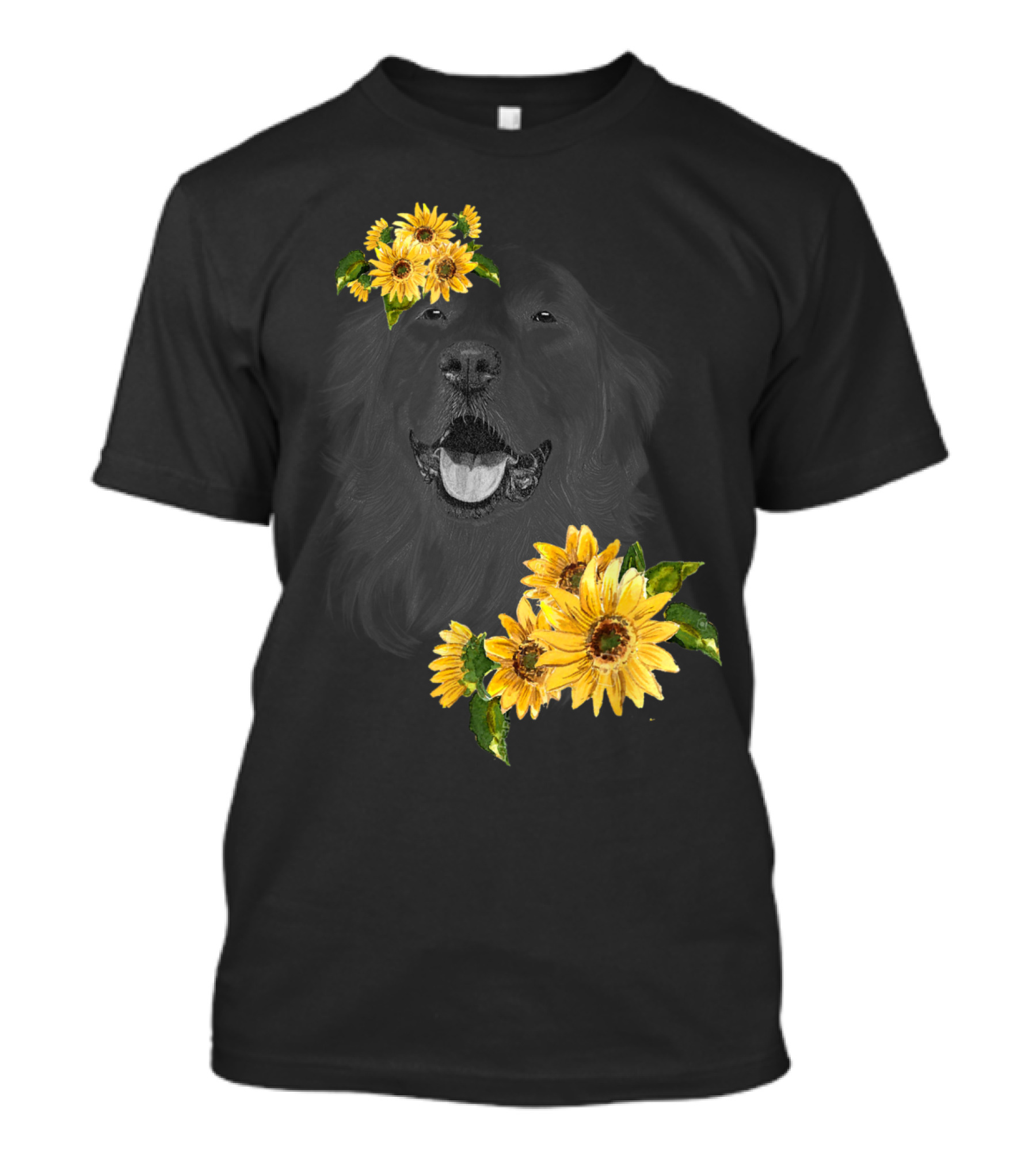 Golden Retriever With Sunflowers Anima T-Shirt