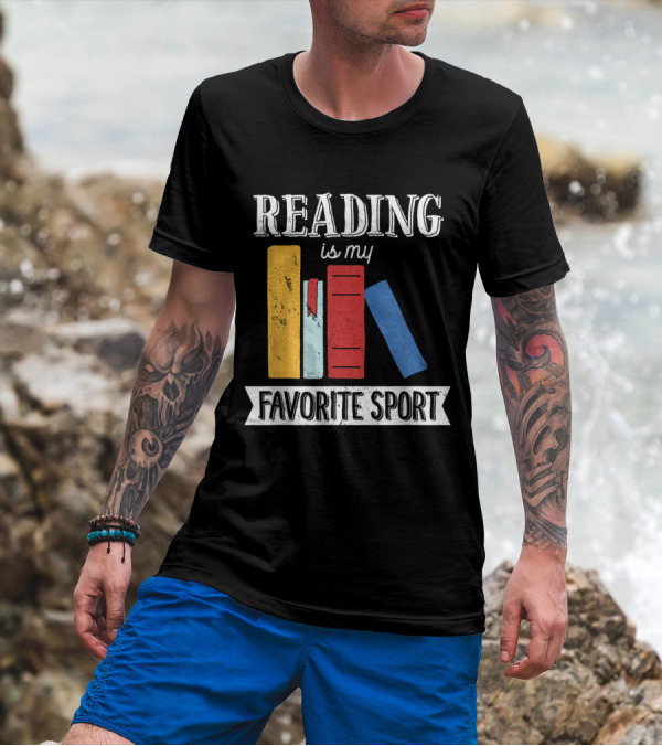 Reading Is My Favorite Sport Book Stack T-Shirt