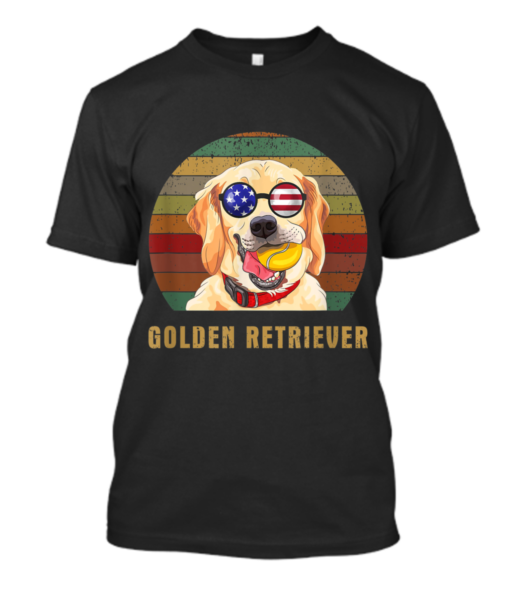 Golden Retriever Patriotic Sunglasses T-Shirt