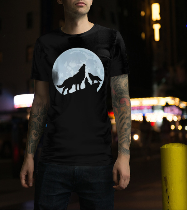 Wolf Howling At The Full Moon Trio T-Shirt