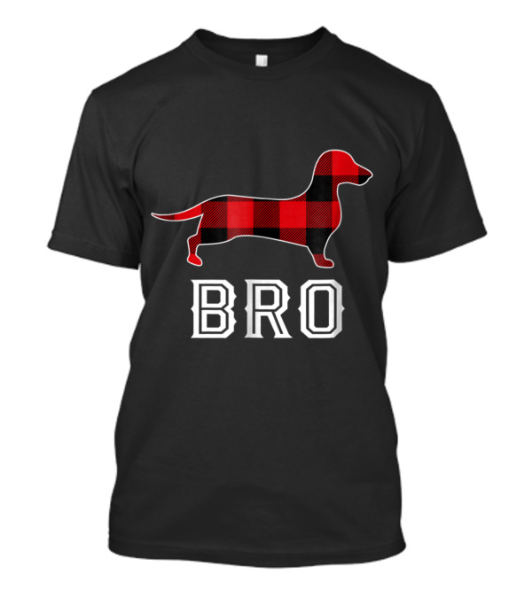Bro Plaid Dachshund Dog T-Shirt