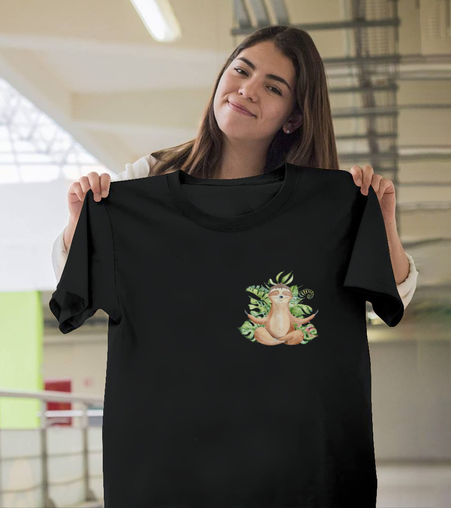 Cute Sloth Meditating Yoga Mom and Wife Zen Bliss T-Shirt