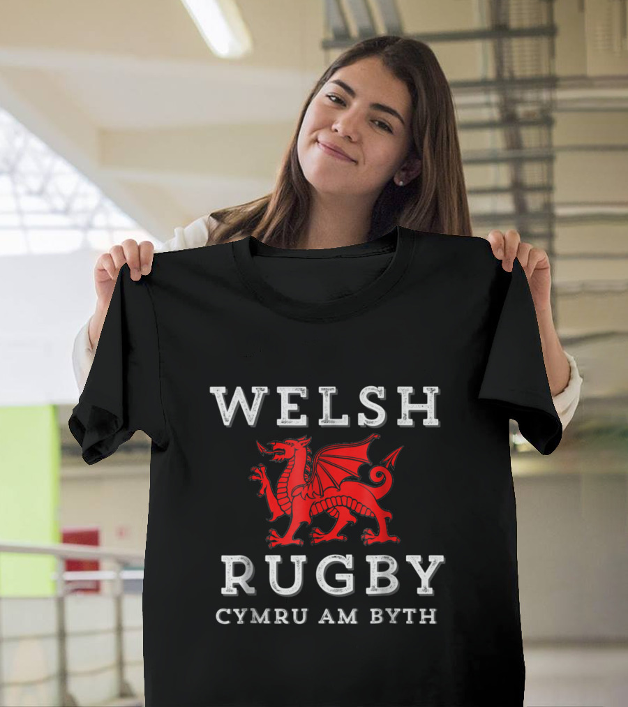 Welsh Rugby Cymru Am Byth Red Dragon Wales T-Shirt