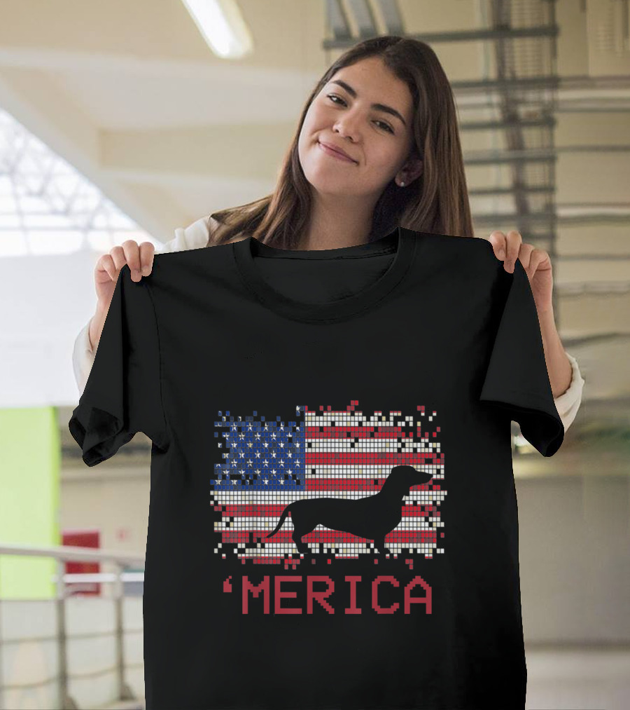 Dachshund 'Merica Patriot American Flag T-Shirt
