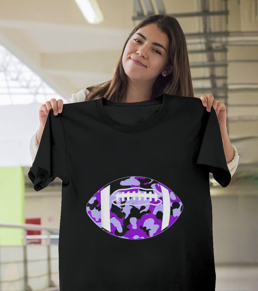 Camouflage Football Purple Camouflage T-Shirt