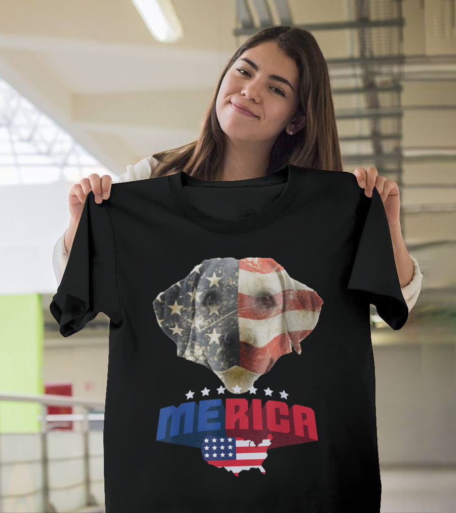 Merica Dachshund Patriotic USA Flag Dog T-Shirt