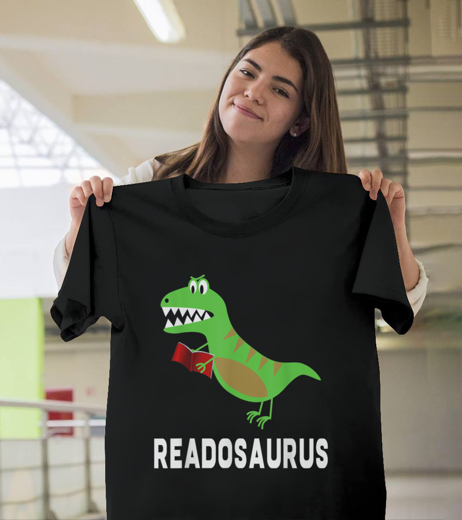 READOSAURUS Funny Reading Dinosaur Book Lover T-Shirt