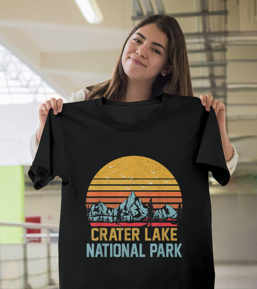 Crater Lake National Park Sunset Hiking and Camping Adventure T-Shirt