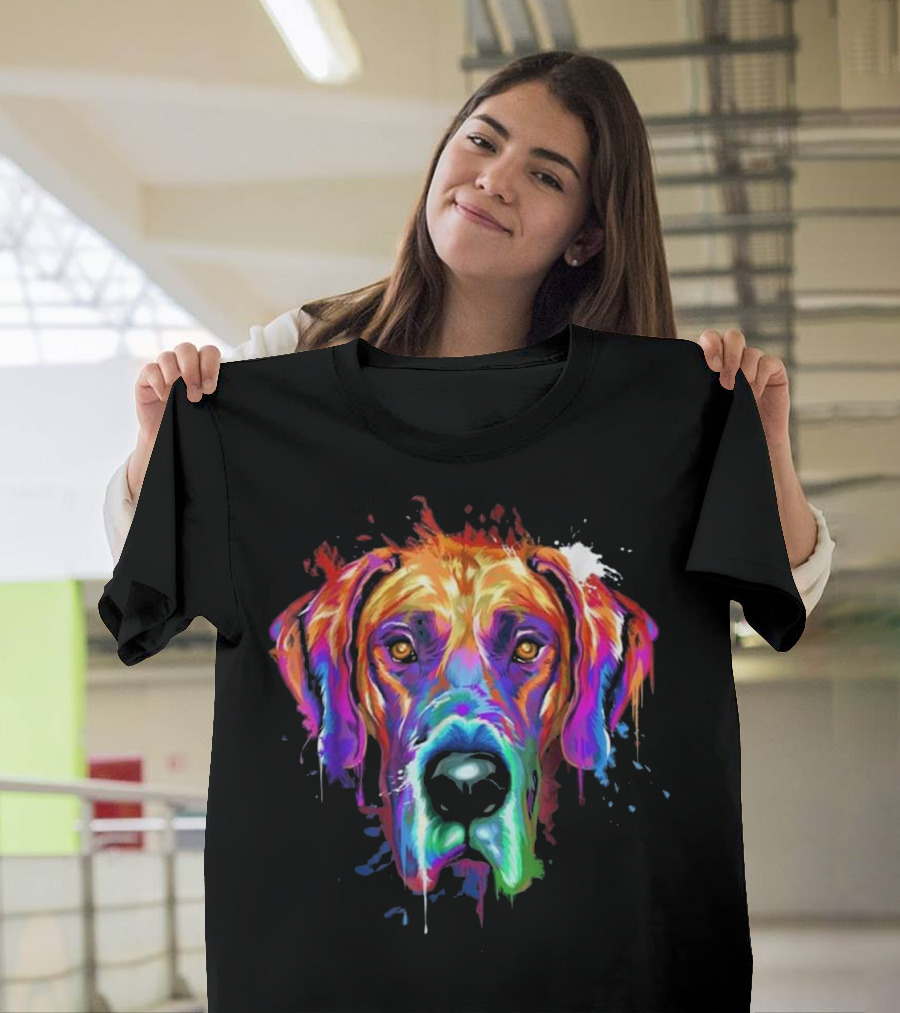 Great Dane Puppy Colorful Splash T-Shirt