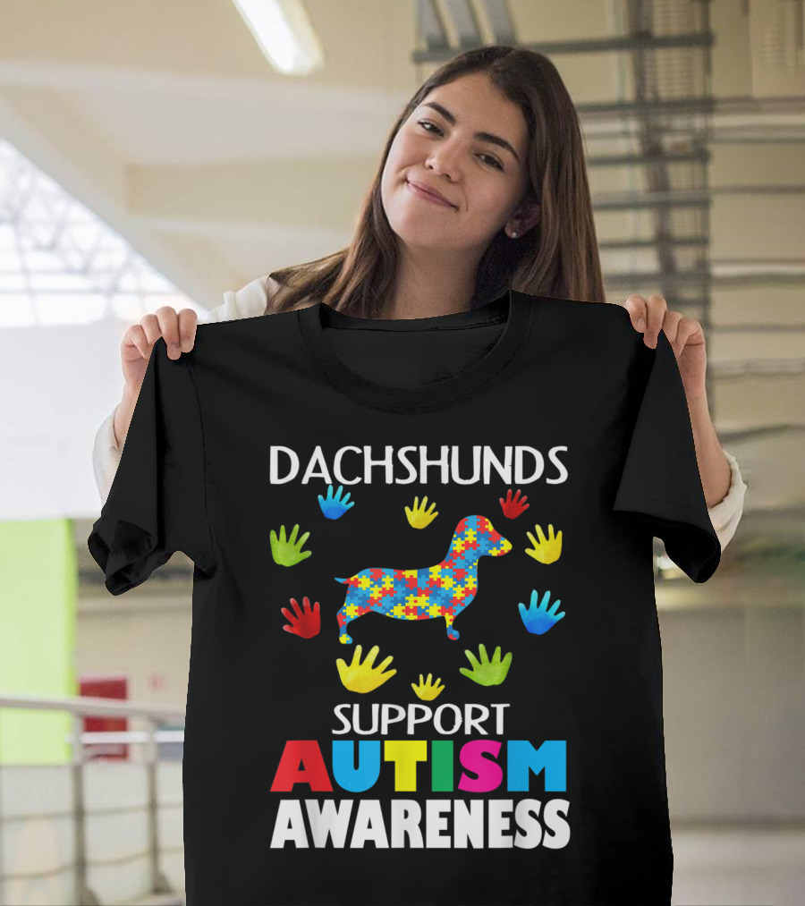 Dachshunds Support Autism Awareness T-Shirt