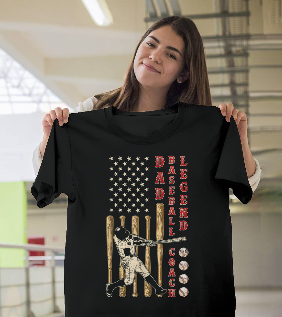 Dad Baseball Legend Coach Father's Day T-Shirt