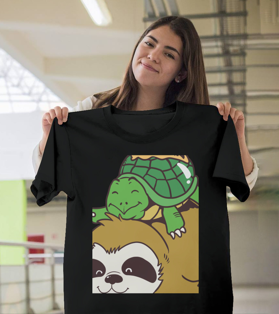 Funny Running Wild Sloth Turtle Ride T-Shirt