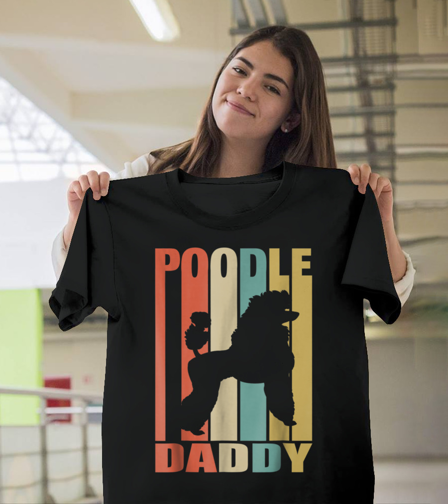 POODLE DADDY Retro Stripes T-Shirt