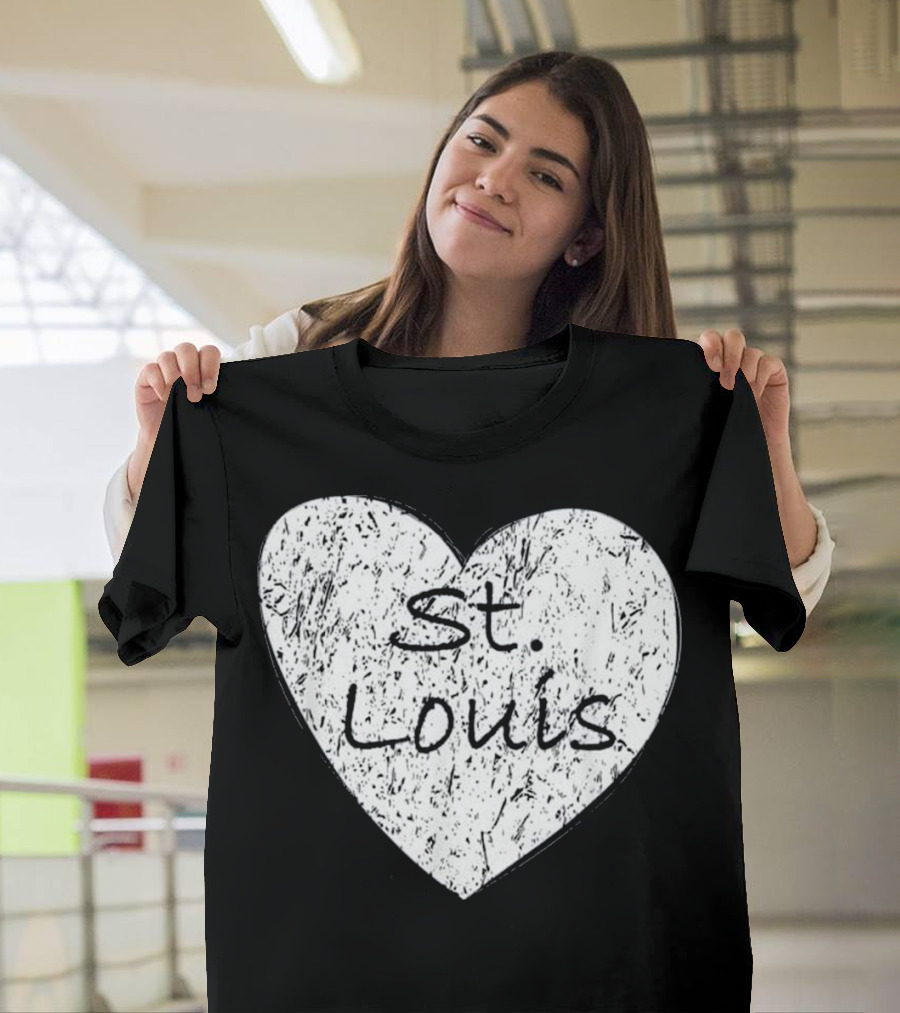 St Louis Heart STL Baseball Pride St. Louis T-Shirt
