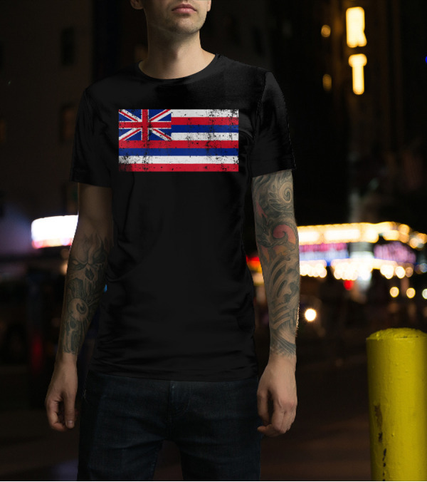 State Of Hawaii Flag Distressed Hawaiian Pride T-Shirt