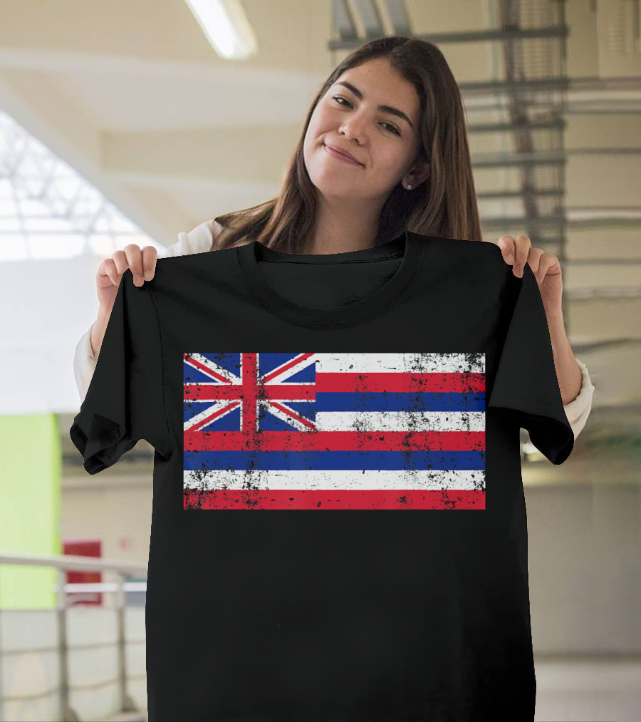State of Hawaii Flag Distressed Hawaiian Pride T-Shirt