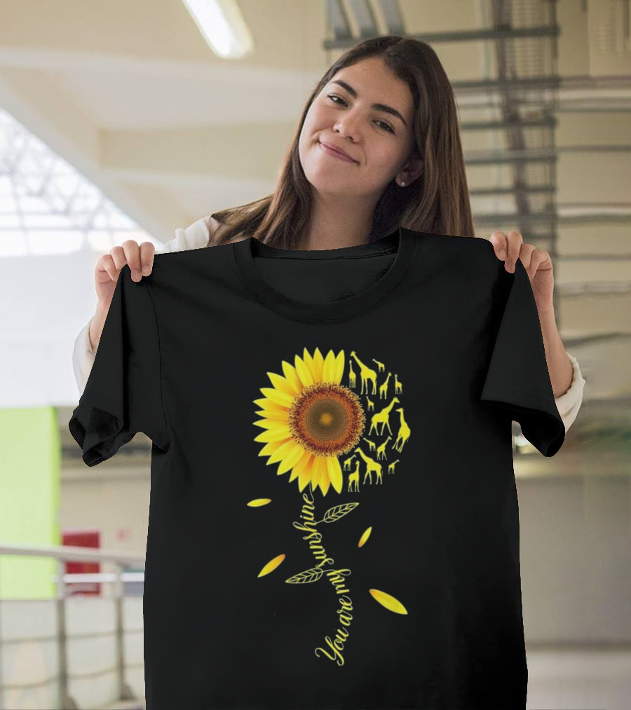 You Are My Sunshine Sunflower Giraffe Lovers T-Shirt