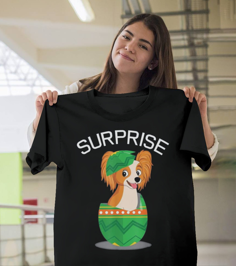 Surprise Papillion Dog Easter Eggs Ts T-Shirt