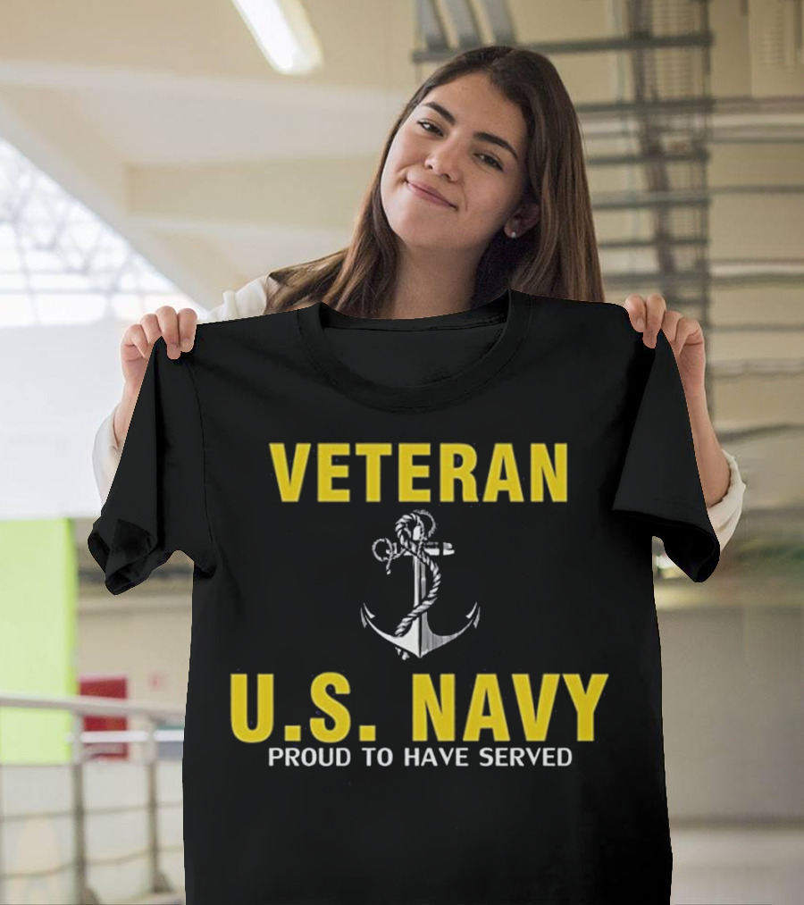 Veteran U.S. Navy Proud To Have Served Anchor Emblem T-Shirt