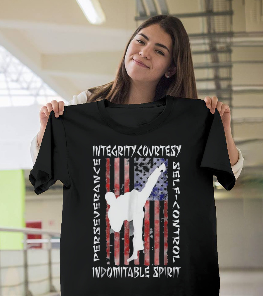 Taekwondo 5 Tenets Integrity Courtesy Perseverance Self-Control Indomitable Spirit Martial Arts T-Shirt