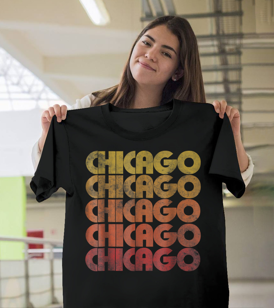 Vintage Chicago Retro Chi-town Chicago Text T-Shirt
