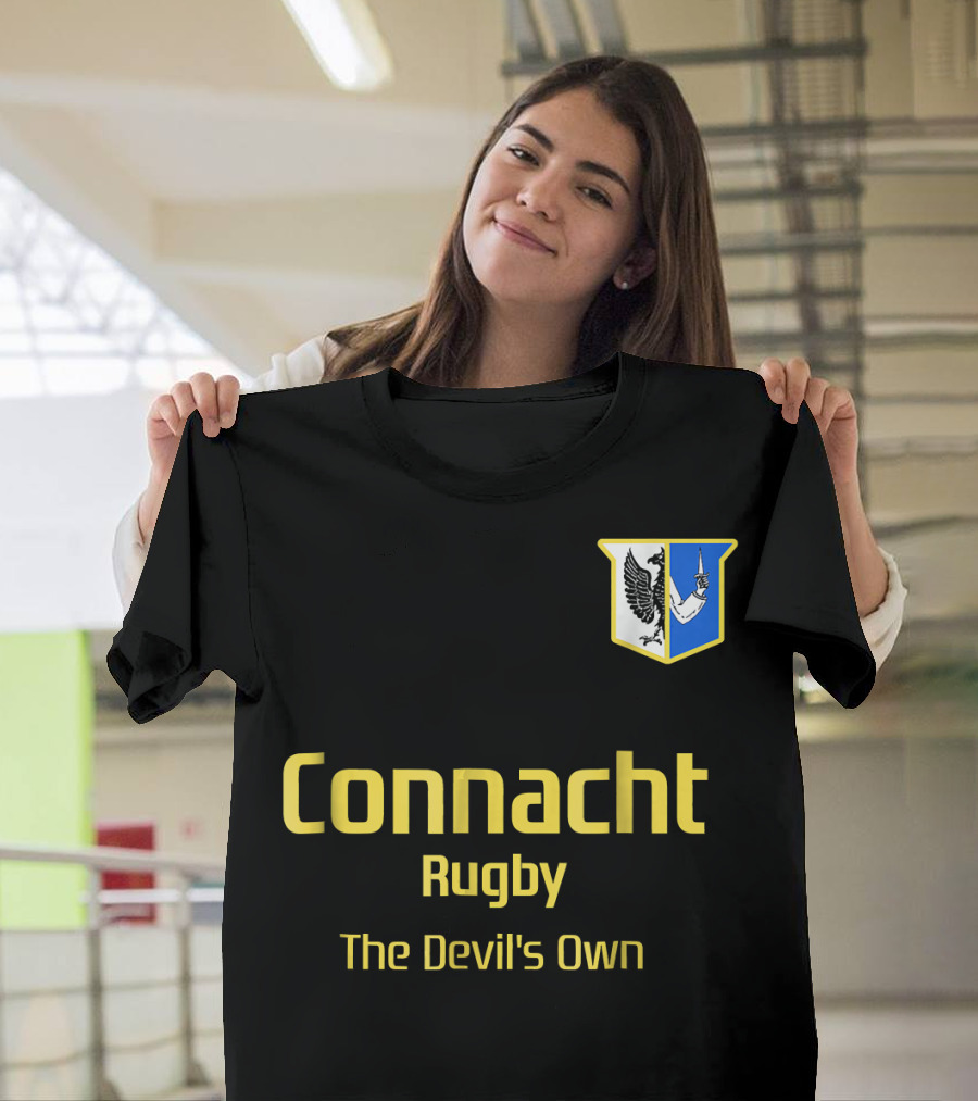 Connacht Rugby The Devil's Own Vintage 70s Retro Crest T-Shirt