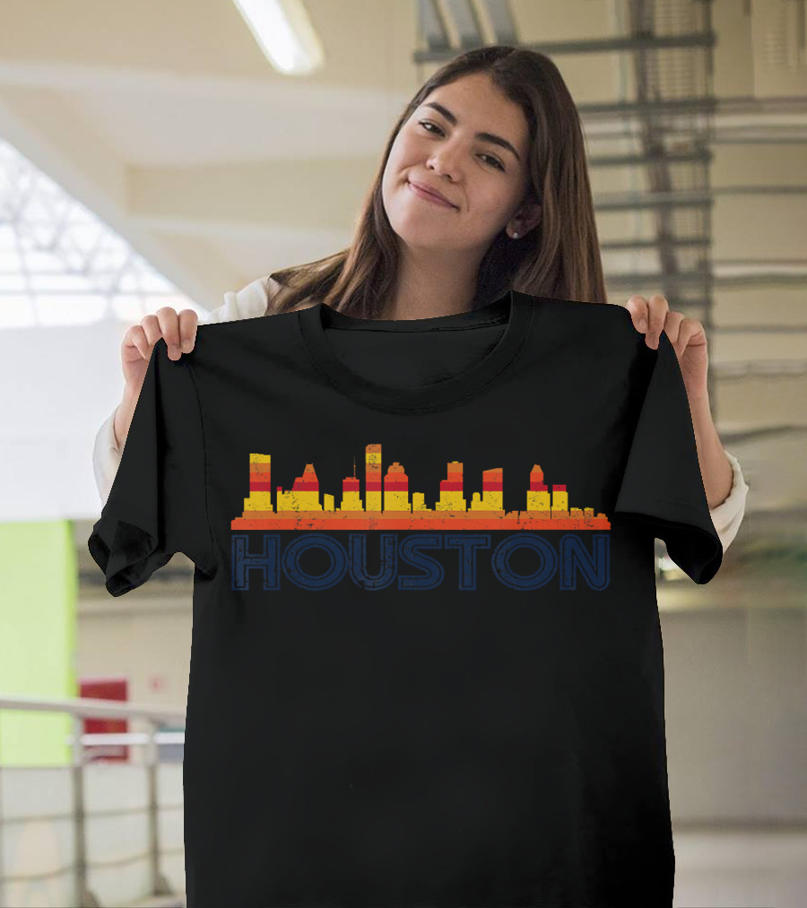Houston Skyline Retro T-Shirt