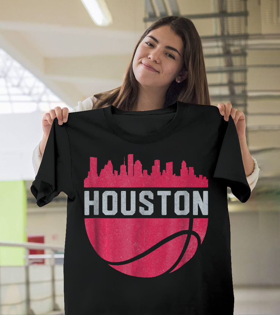 Houston Cityscape Basketball T-Shirt