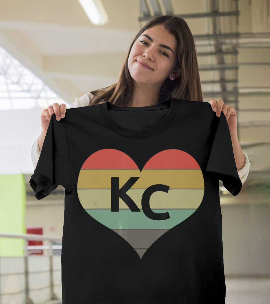 Vintage Heart KC Love Kansas City Stripes Men T-Shirt