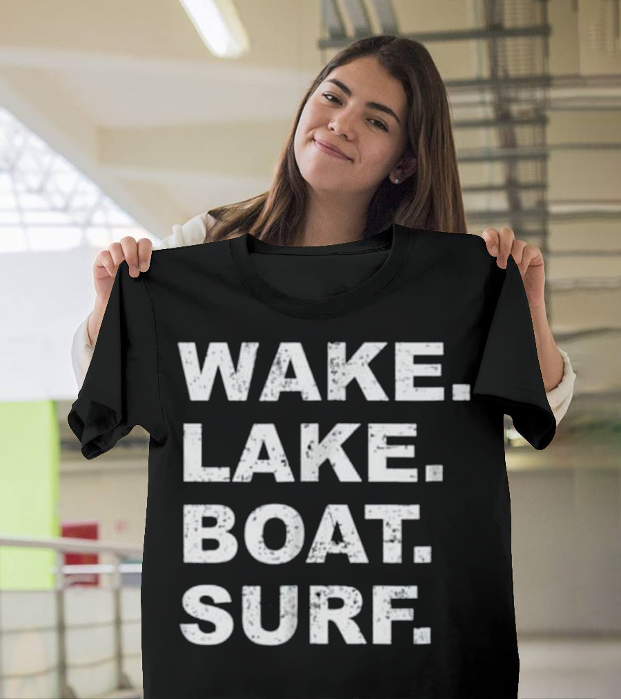 WAKE LAKE BOAT SURF Wakesurf Boa T-Shirt