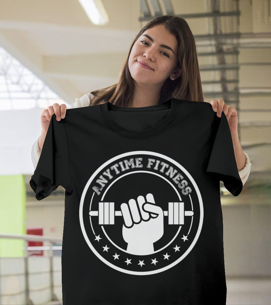Anytime Fitness Logo with Dumbbell and Stars T-Shirt
