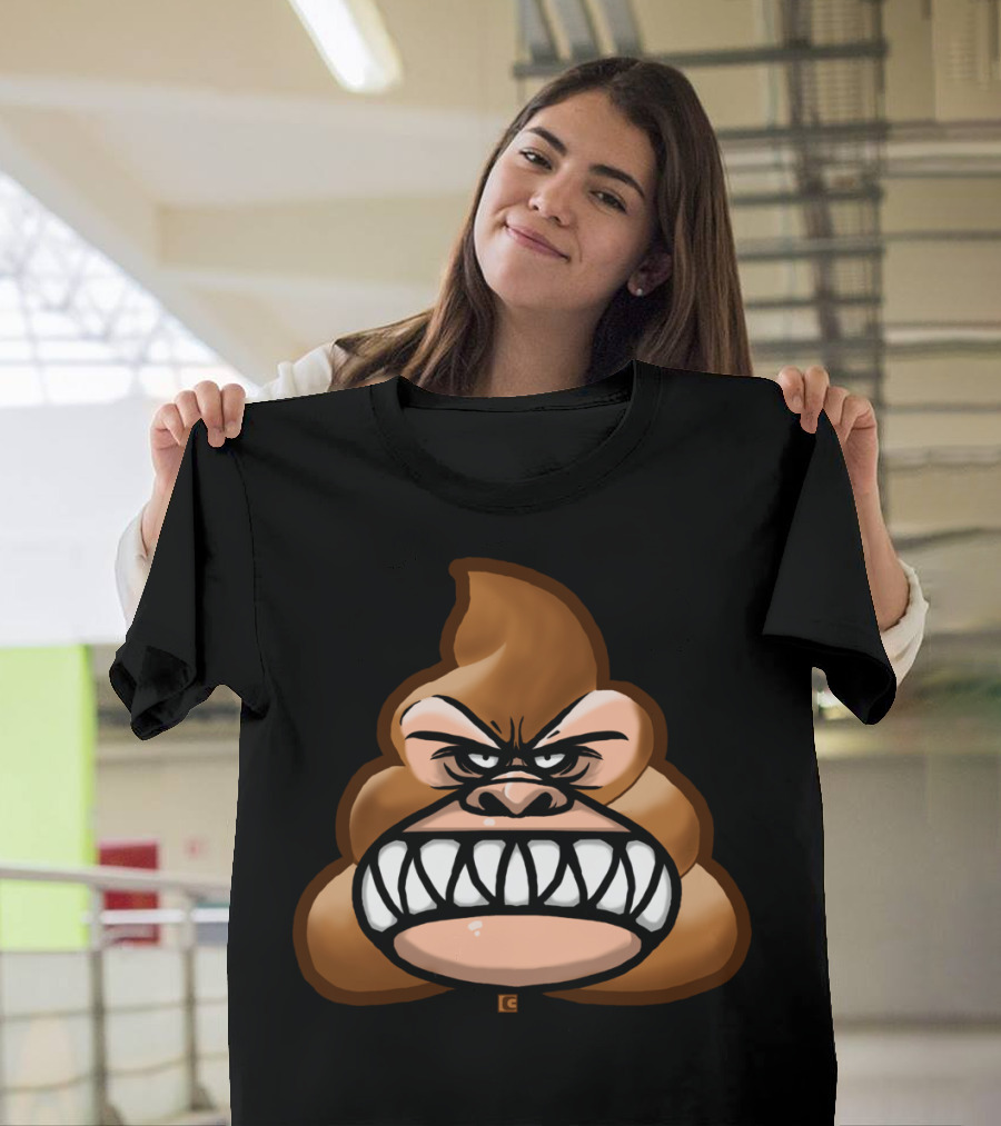 Ape Shit Angry Poop Emoji Face T-Shirt