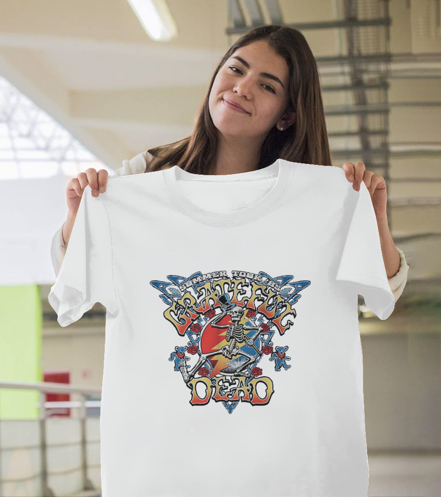 Grateful Dead Summer Tour 1992 Skeleton And Bears T-Shirt