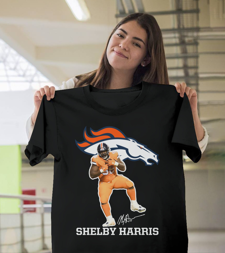 Shelby Harris Denver Broncos Official Signature Football Player Merchandise T-Shirt