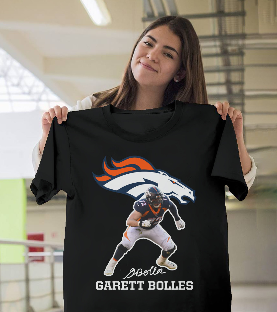 Denver Broncos Garett Bolles Signature Football Player T-Shirt