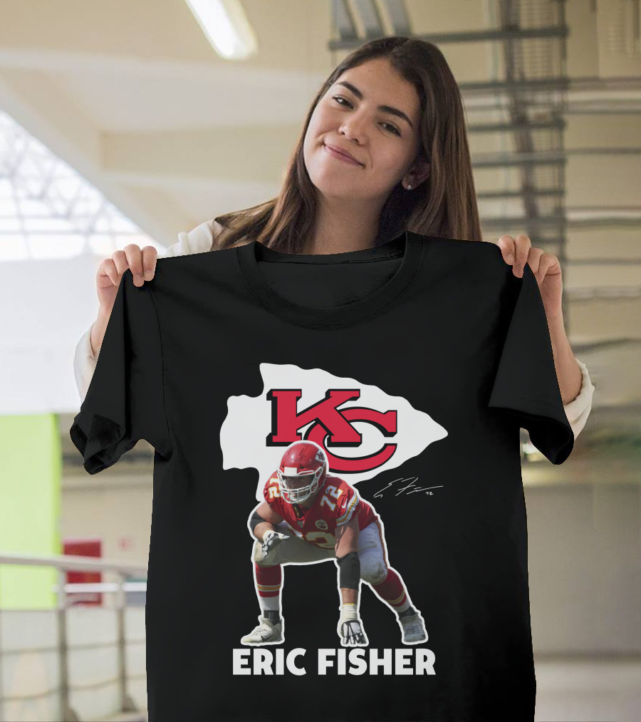 KC Chiefs Eric Fisher 72 Football Signature T-Shirt