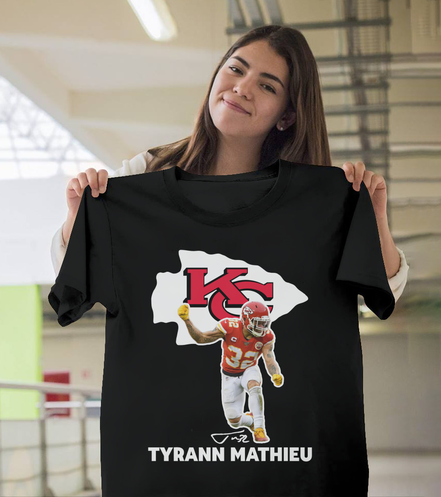 Tyrann Mathieu Kansas City Chiefs KC Football 32 Signature T-Shirt