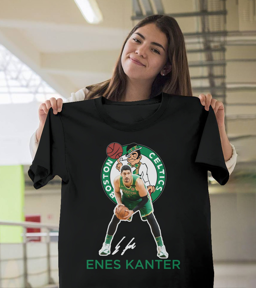 Enes Kanter Boston Celtics Basketball Player Signed Bc06 T-Shirt