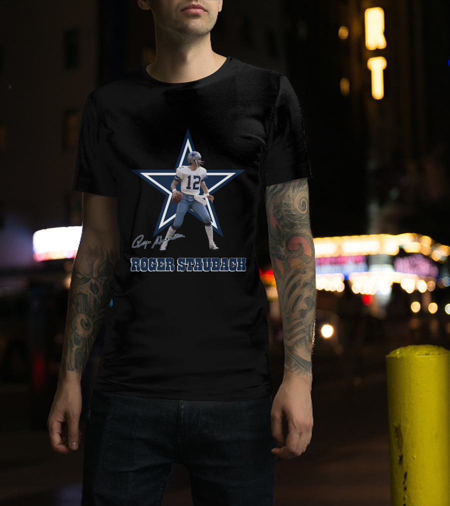Roger Staubach Dallas Cowboys Legend 12 Star T-Shirt