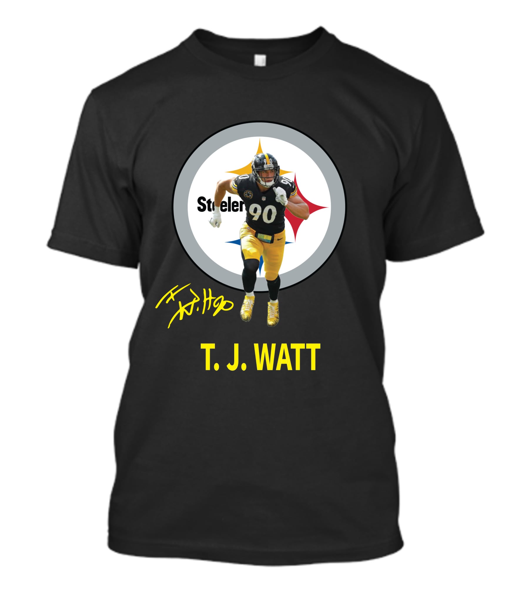 Pittsburgh Steelers T.j. Watt 90 Player Signature T-Shirt