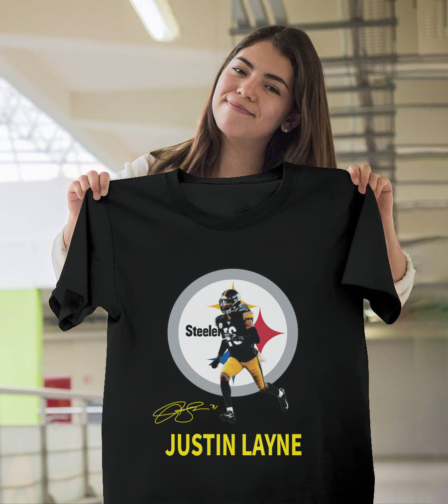 Steelers Justin Layne 31 Player Signature T-Shirt