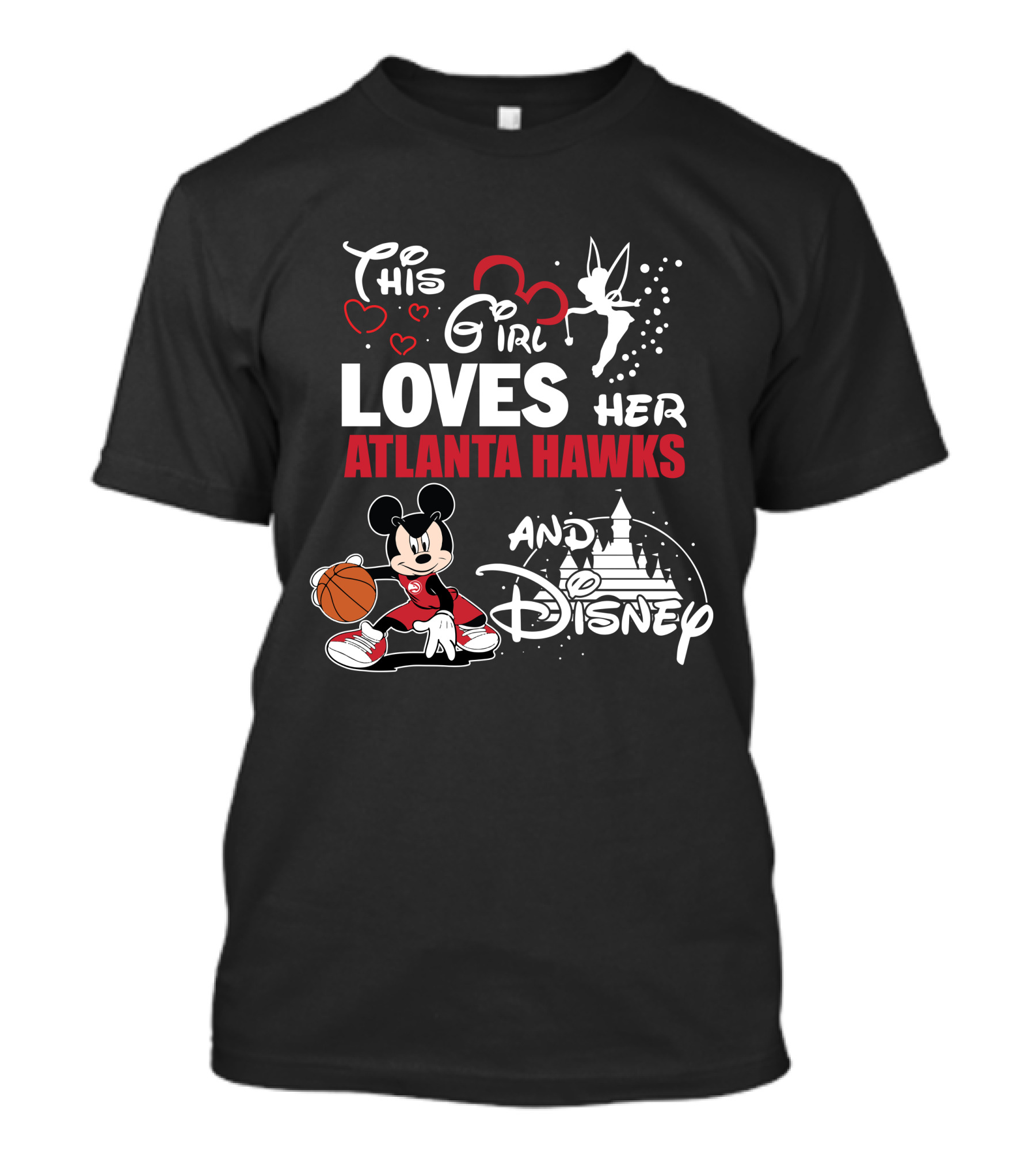 This Girl Loves Her Atlanta Hawks And Disney Mickey Nba T-Shirt