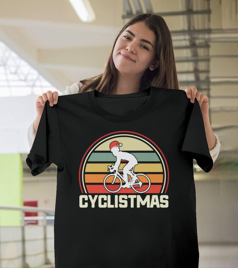 Cyclistmas Retro Vintage Christmas Bicycle T-Shirt