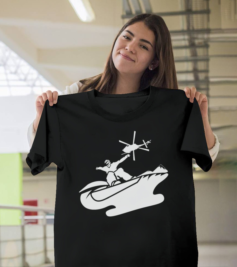 Snowboarder Extreme Helicopter Jump Adventure T-Shirt
