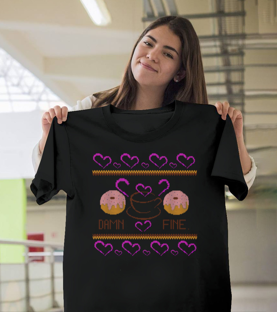 Damn Fine Coffee and Donuts with Hearts T-Shirt