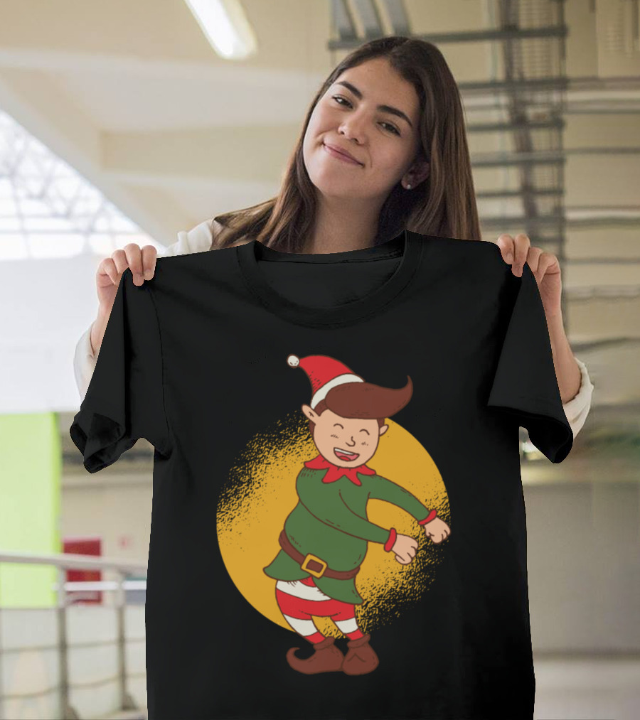 Elf Floss Dance Santa Hat Christmas T-Shirt