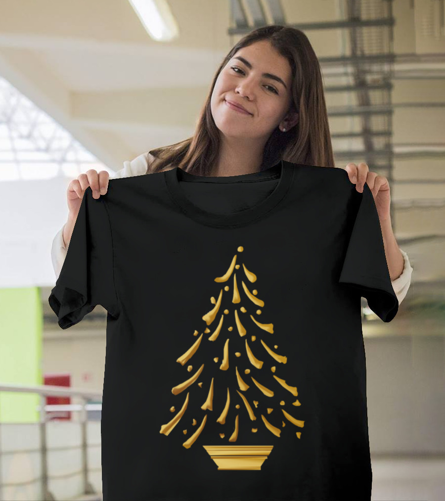 Gold Christmas Tree Holiday Decor T-Shirt