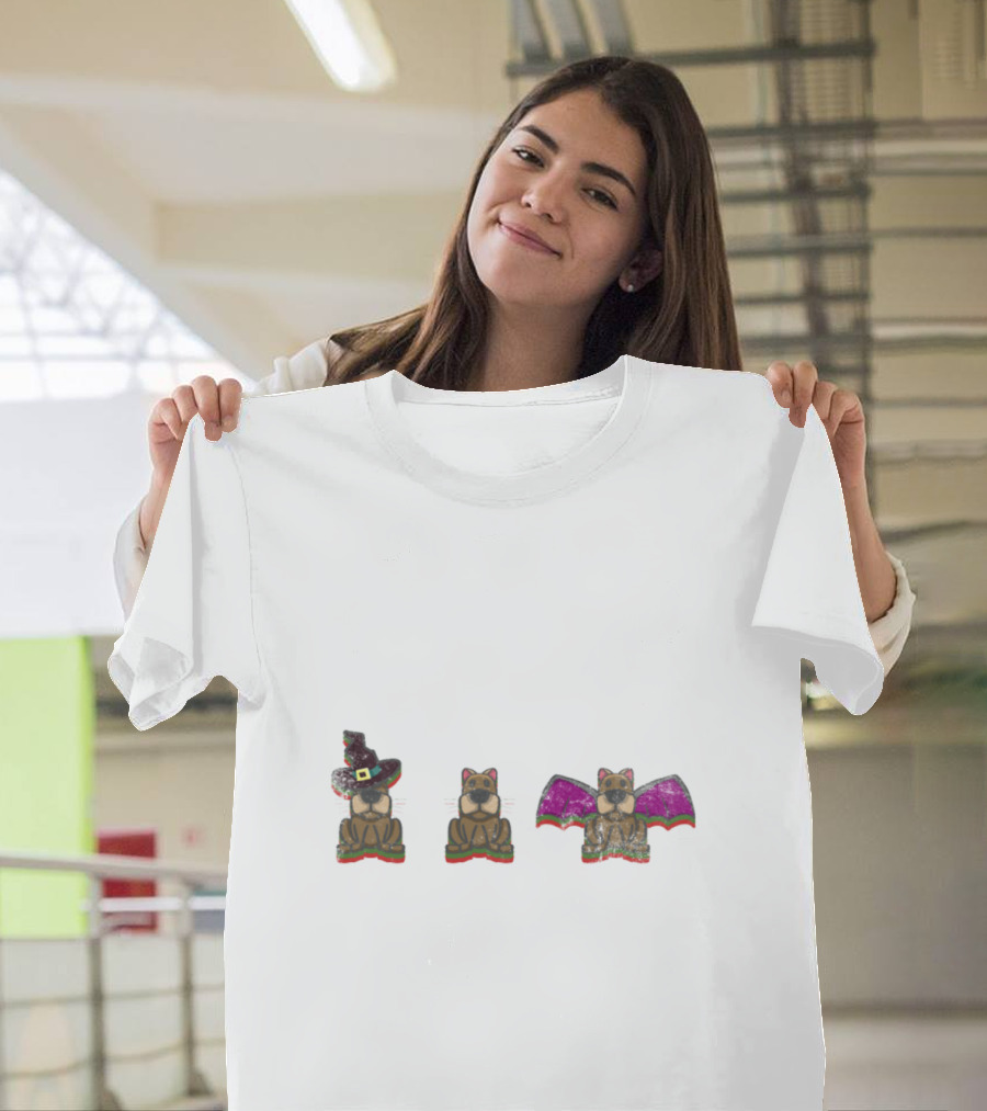 Dwarf Pinscher Witch Hat Wings Halloween Monster T-Shirt